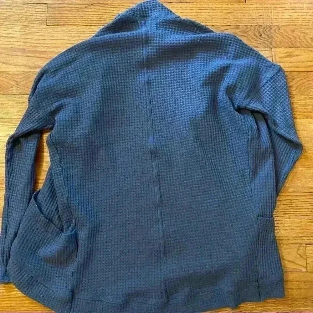 Abercrombie & Fitch waffle thermal cardigan women long sleeve blue - Picture 8 of 8